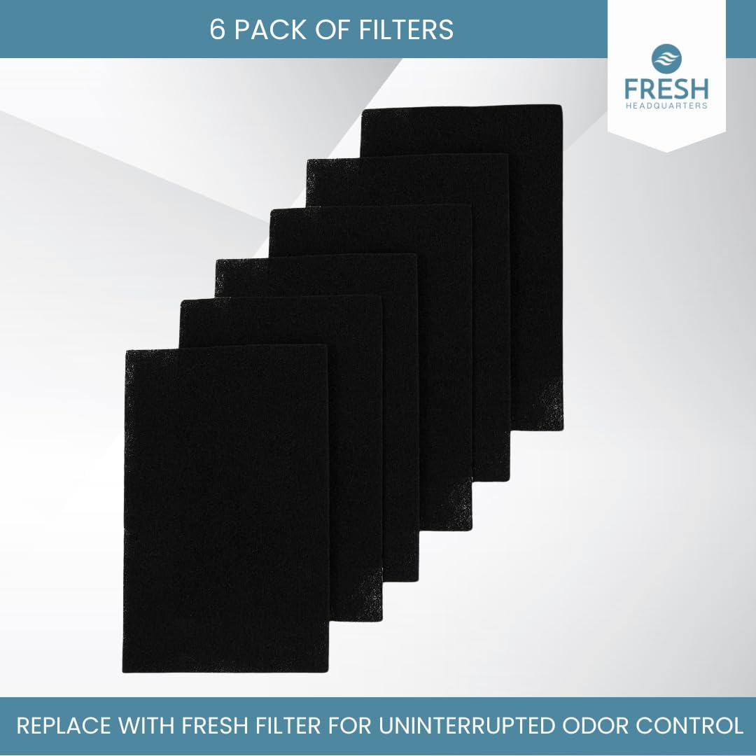 6 Pack Replacement Activated Carbon Filters Compatible with Van Ness Cat Litter Box 4.25" x 6.5"