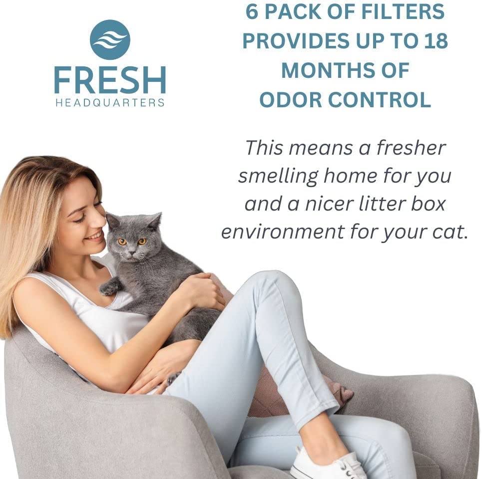 6-Pack Litter Box Filters for Hooded Cat Litter Box