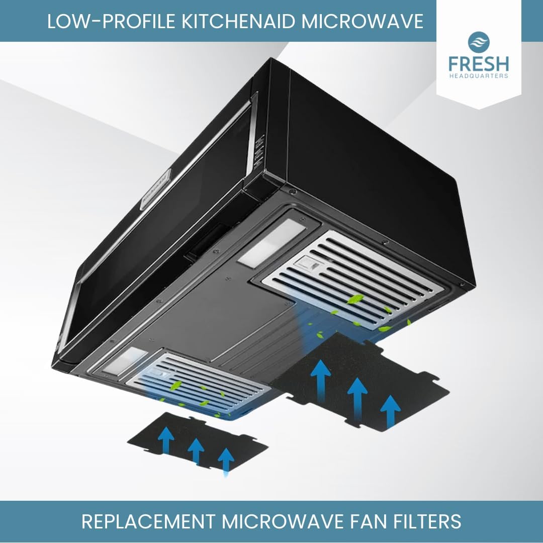 2 Pack Activated Charcoal Filters Compatible With Kitchen Aid and Whirlpool Over the Range Microwave Hood Models