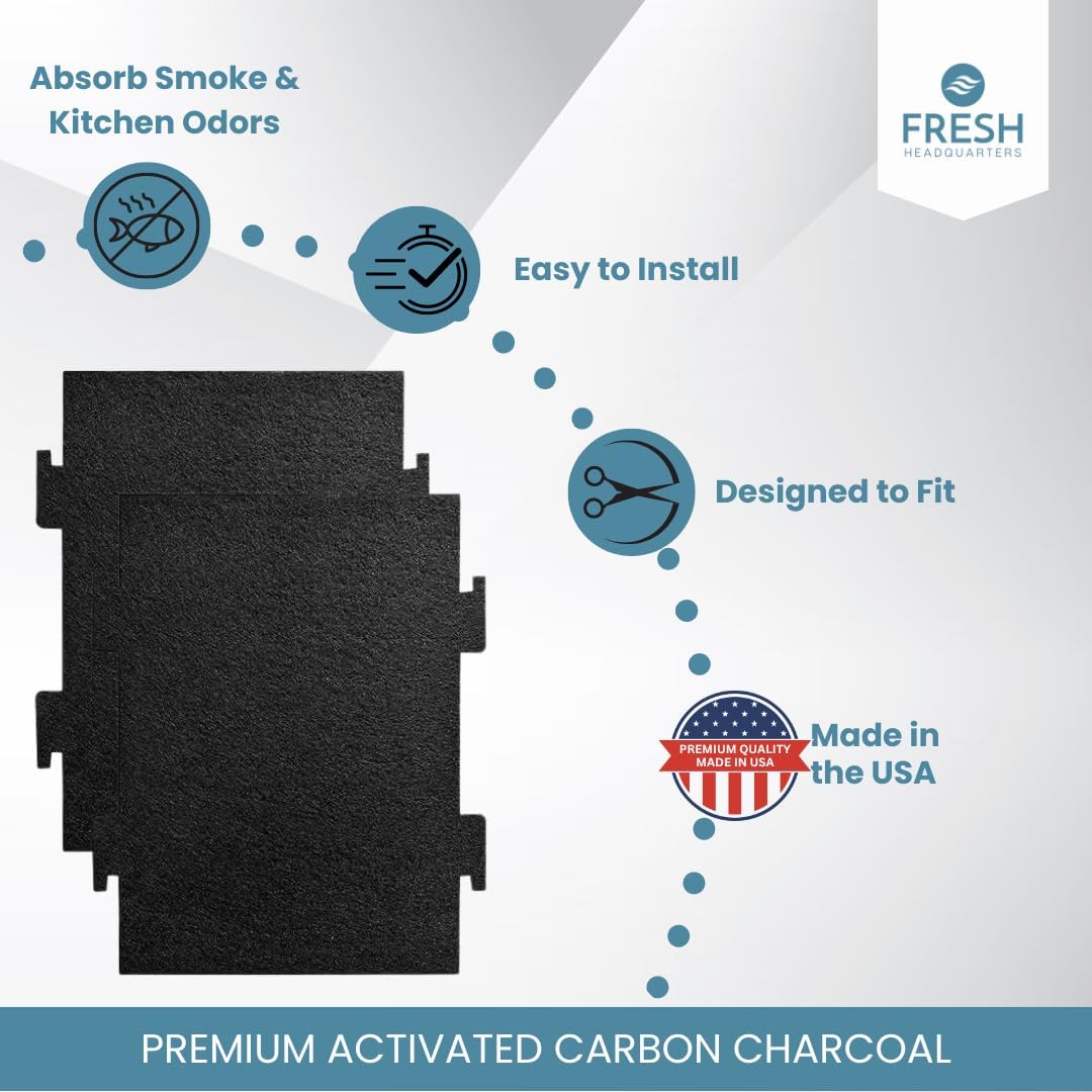 2 Pack Activated Charcoal Filters Compatible With Kitchen Aid and Whirlpool Over the Range Microwave Hood Models