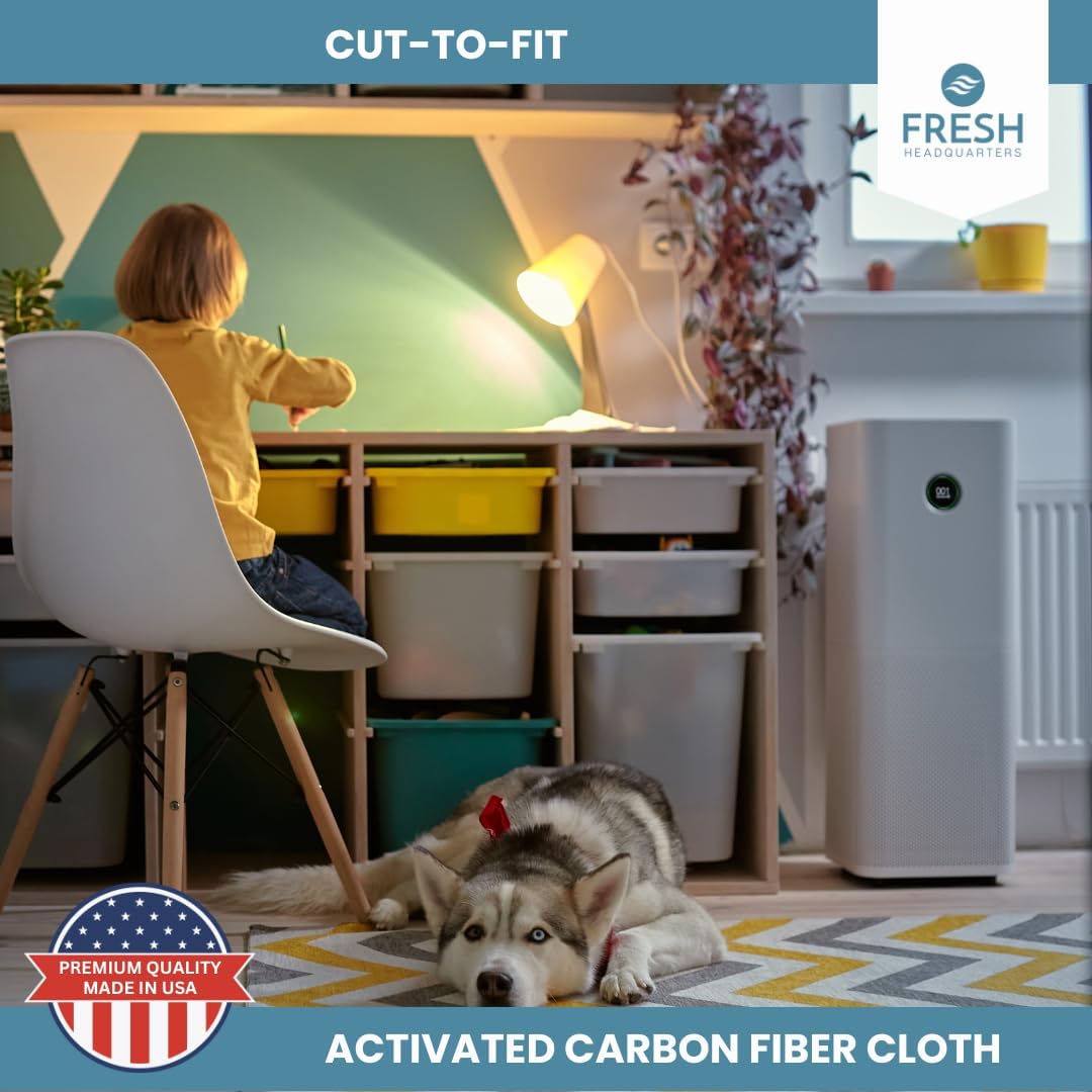 2-Pack Cut to Fit Filter Material – Activated Carbon Fiber Cloth for Air Purifier