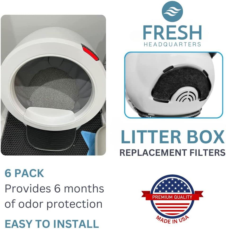 6-Pack Replacement U Shaped Carbon Filters - Litter Robot 4