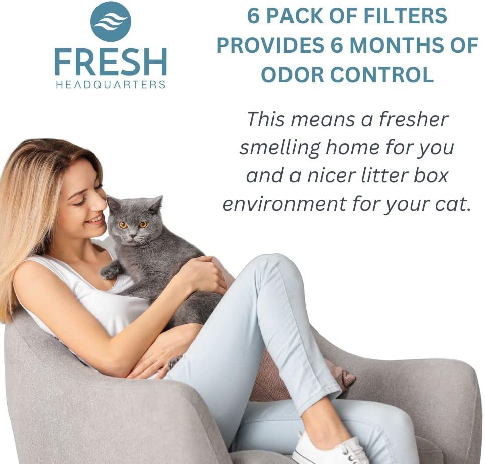 6-Pack Replacement U Shaped Carbon Filters - Litter Robot 4