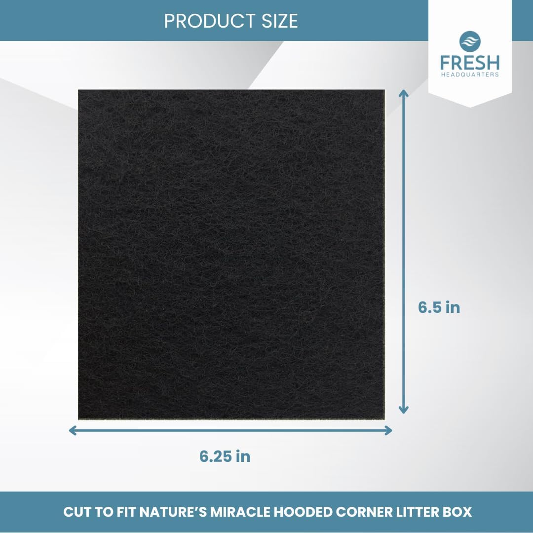 6-Pack Replacement Litter Box Filters Compatible with Nature's Miracle Corner Cat Litter Box