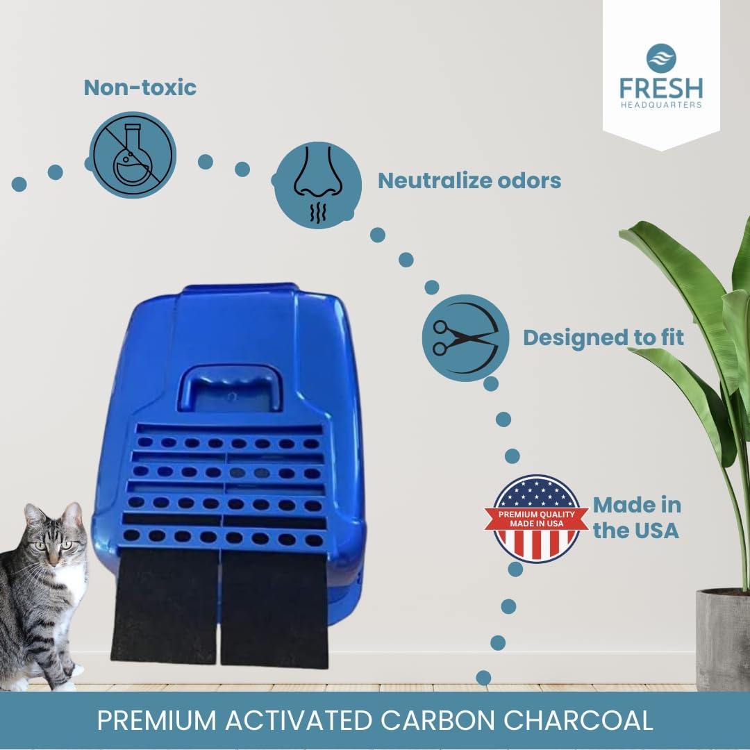 6 Pack Replacement Activated Carbon Filters Compatible with Van Ness Cat Litter Box 4.25" x 6.5"