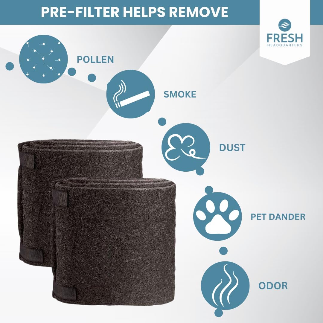 2 Pack Honeywell 50100, 50150, 50200, 50250, 50300 Compatible Air Purifier Pre-Filter