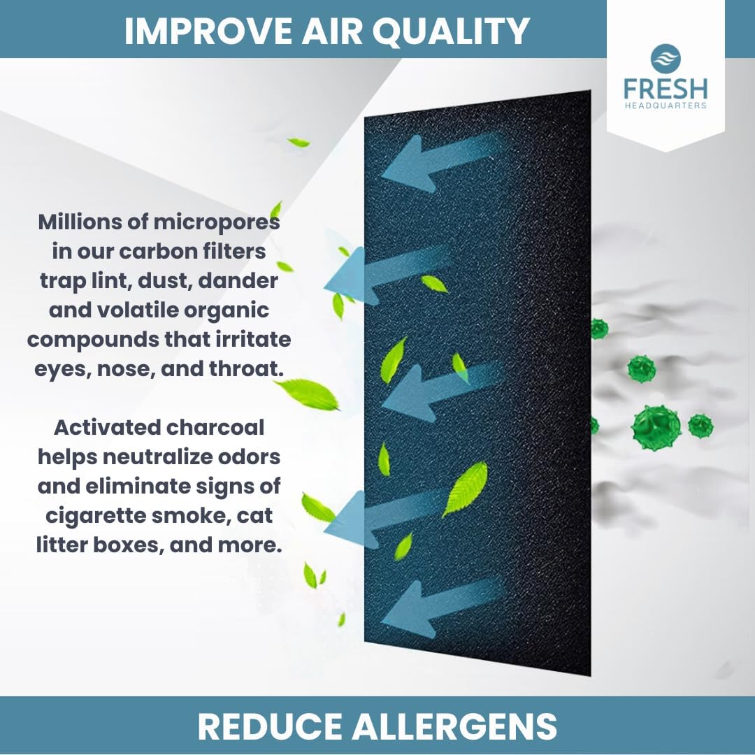 Extra Thick 1/2" Cut To Fit Universal Activated Carbon Filter Charcoal Air Filter Sheet 16x50''