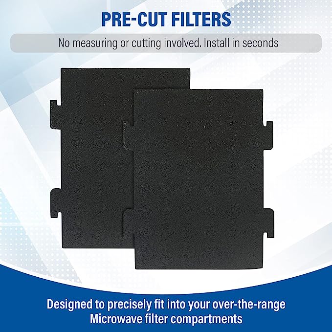 2 Pack Activated Charcoal Filters Compatible With Kitchen Aid and Whirlpool Over the Range Microwave Hood Models