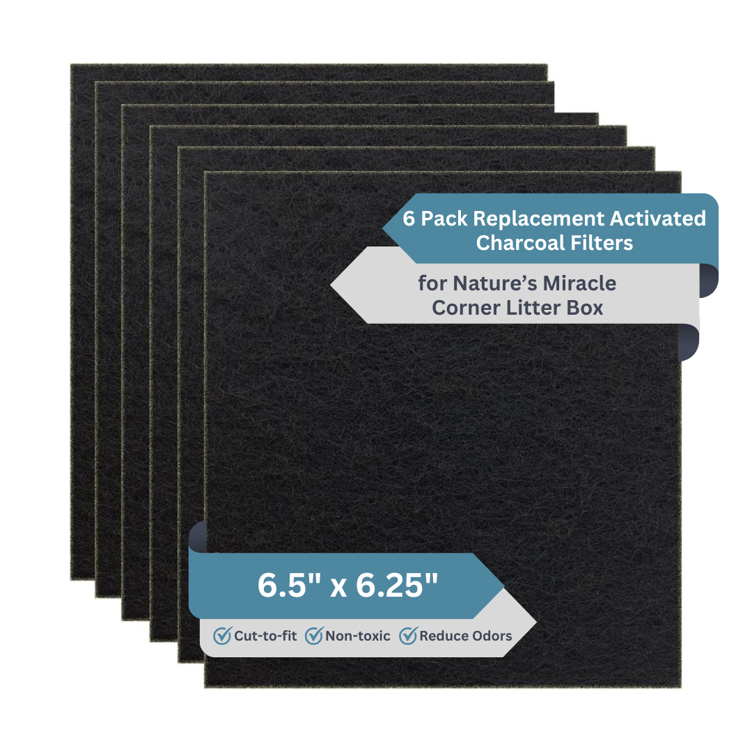 6-Pack Replacement Litter Box Filters Compatible with Nature's