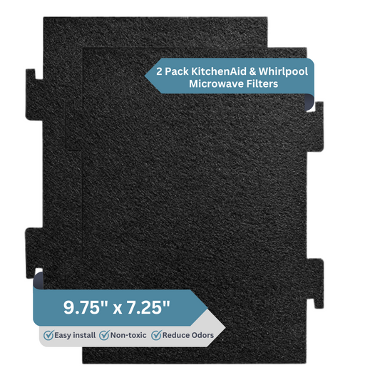 2 Pack Activated Charcoal Filters Compatible With Kitchen Aid and Whirlpool Over the Range Microwave Hood Models