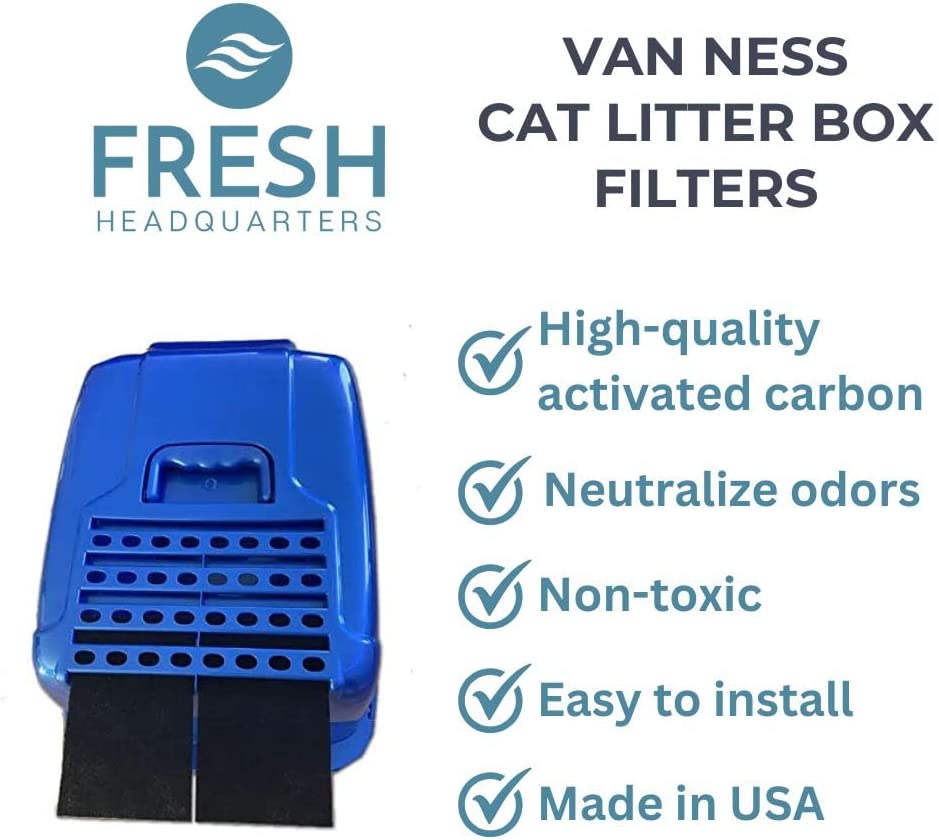 6-Pack Replacement Activated Charcoal Filters -Van Ness Cat Litter Box