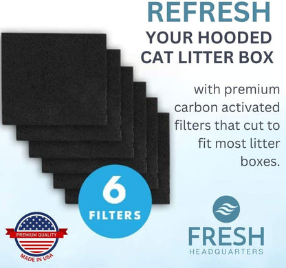 6-Pack Litter Box Filters for Hooded Cat Litter Box