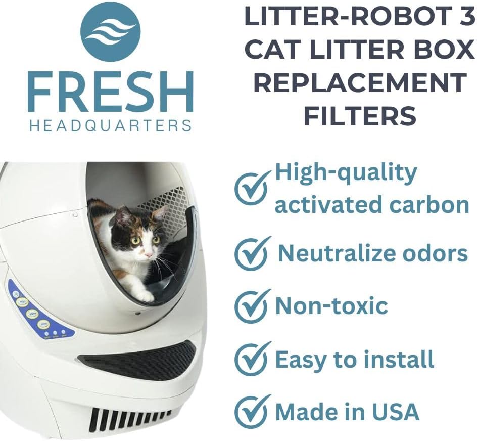 6-Pack Replacement Carbon Filter - Litter Robot 3