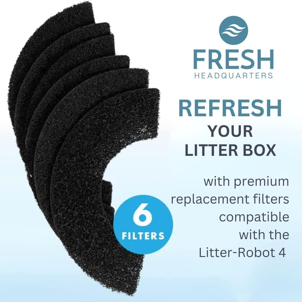 6-Pack Replacement U Shaped Carbon Filters - Litter Robot 4