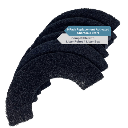 6-Pack Replacement U Shaped Carbon Filters - Litter Robot 4