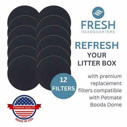 12-Pack Replacement Filters - Petmate Booda Dome Clean Step Cat Litter Box